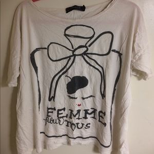 French Graphic Slouchy TShirt
